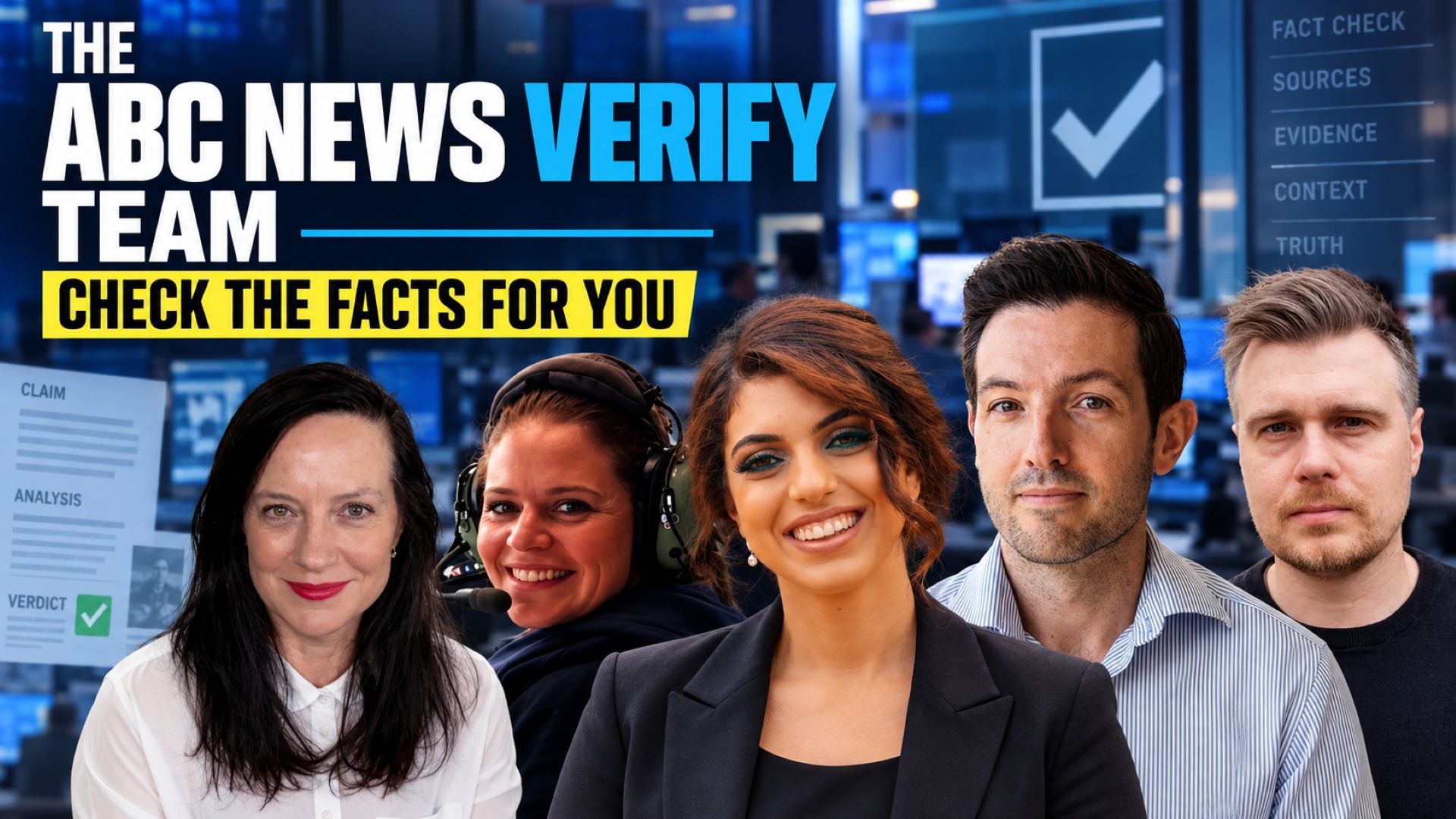 Community Forum: Lucy Carter, Matt Martino, Maryanne Taouk, Michael Workman and Devi Mallal (ABC News Verify Team)